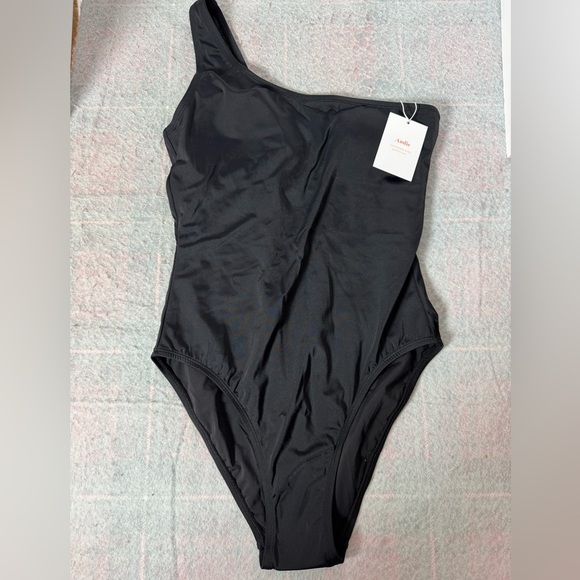 Andie Swim The Nantuckit One-Piece One-Shoulder Swimsuit Black - Picture 4 of 7